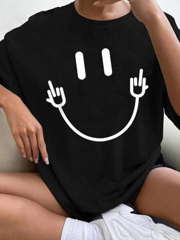 Women's Graphic Print Tee, Fashion Casual Short Sleeve T-Shirt for Daily Outdoor Wear, Ladies Clothes for All Seasons...