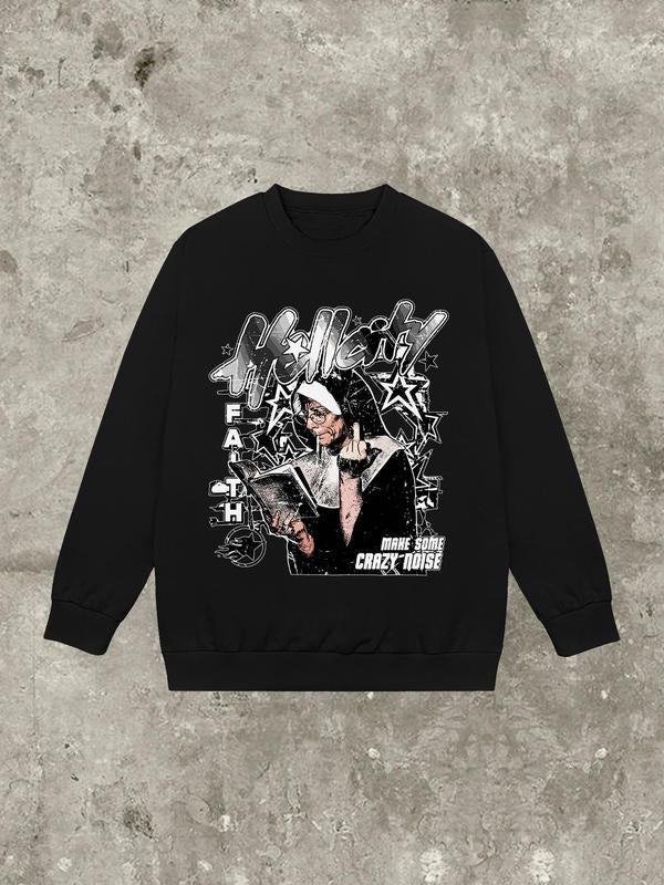 Women's Graphic Round Neck Sweatshirt, Casual Long Sleeve Pullover, Women's Fall & Winter Clothes for Daily Wear...