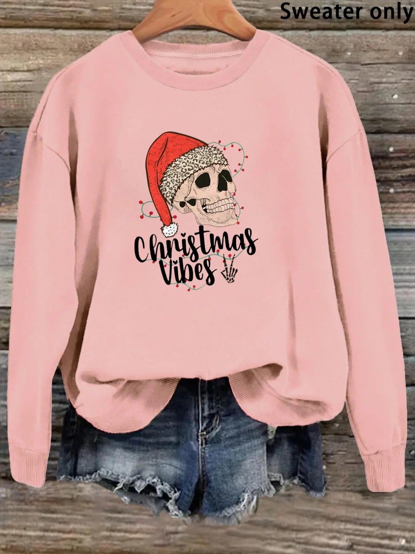 Women's Halloween Cartoon Skeleton & Letter Print Drop Shoulder Sweatshirt, Casual Long Sleeve Round Neck Pullover for...