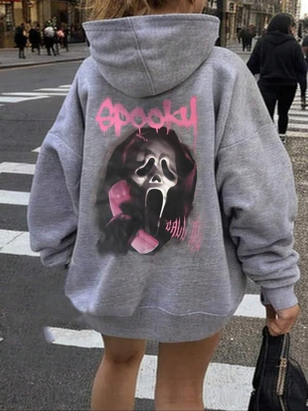 Women's Highland Cow Print Drawstring Pocket Hoodie, Casual Long Sleeve Hooded Sweatshirt for Fall & Winter, Women's...
