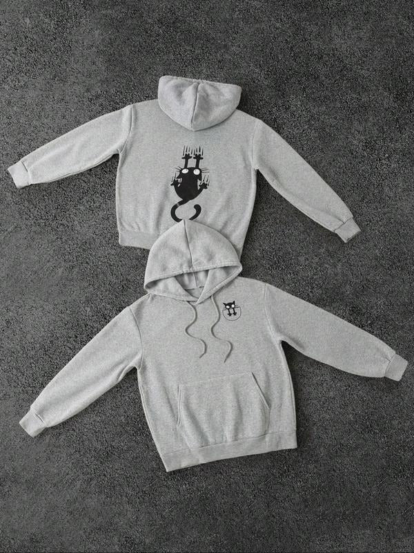 Women's Highland Cow Print Drawstring Pocket Hoodie, Casual Long Sleeve Hooded Sweatshirt for Fall & Winter, Women's...