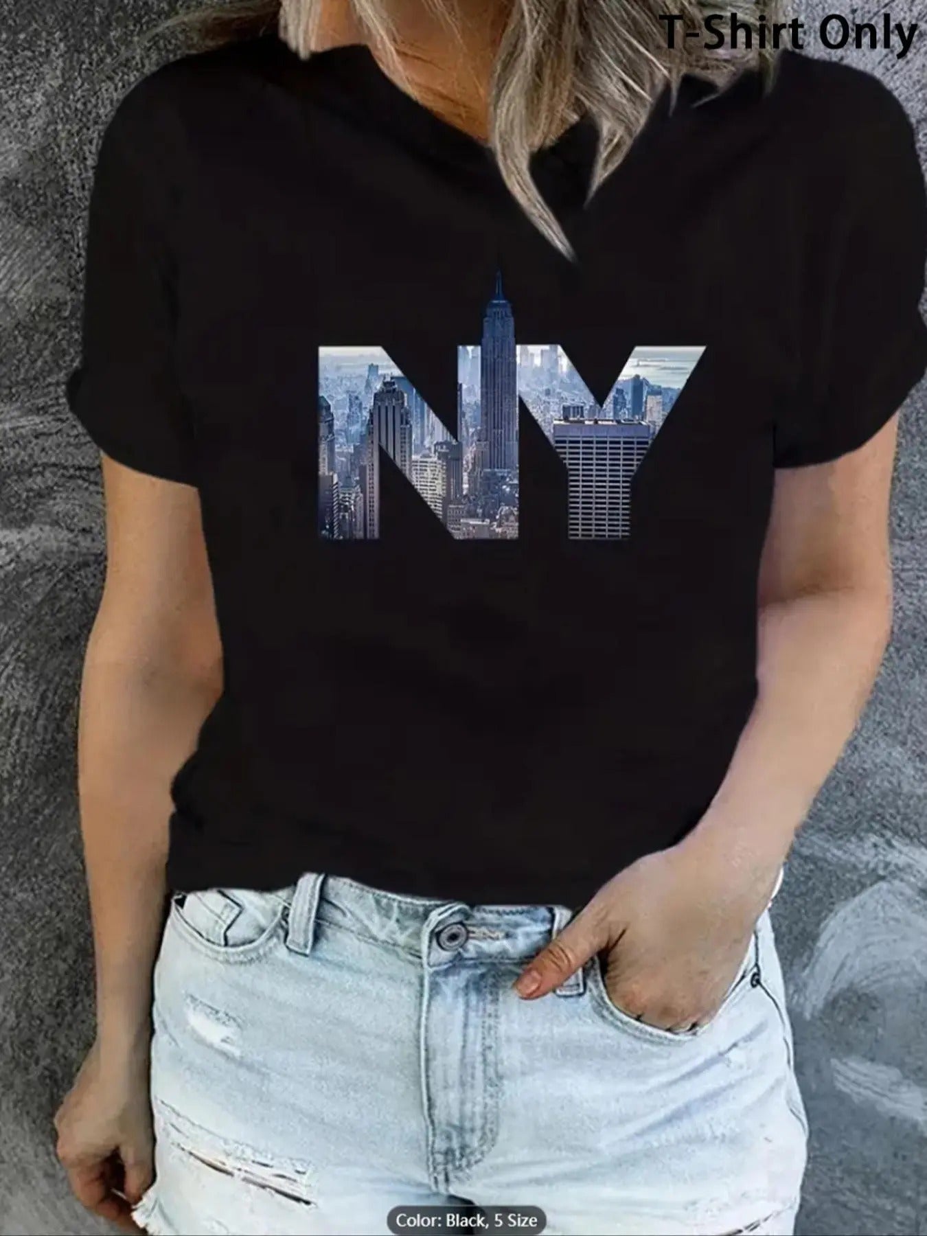 Women's Landscape Print Short Sleeve Tee, Casual Round Neck T-Shirt for Summer, Fashion Women's Top for Daily Wear...