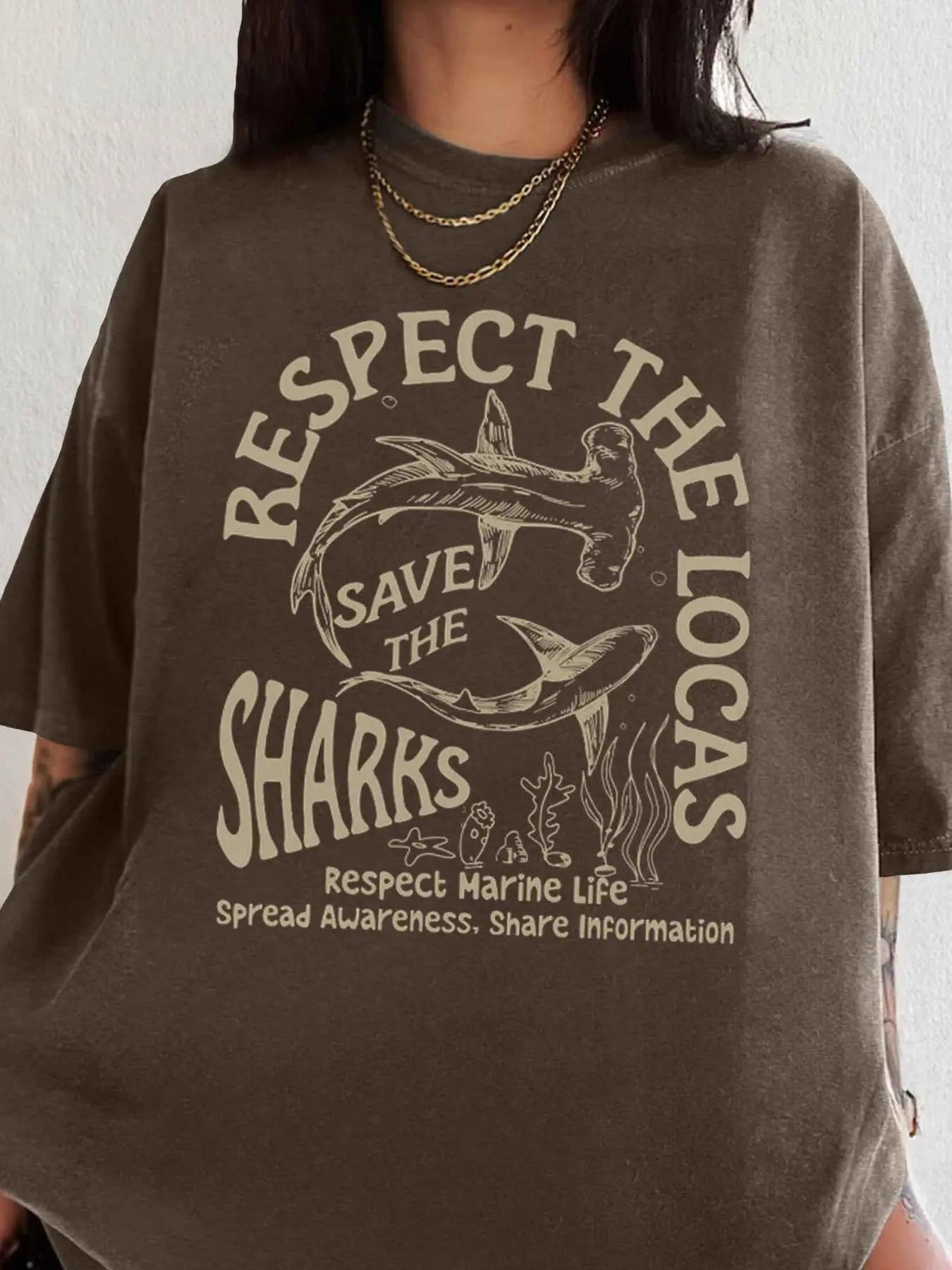 Women's Letter & Animal Print Tee, Vintage Trendy Casual Round Neck T-shirt for Daily Wear, Ladies Summer Clothes Hoodie,...