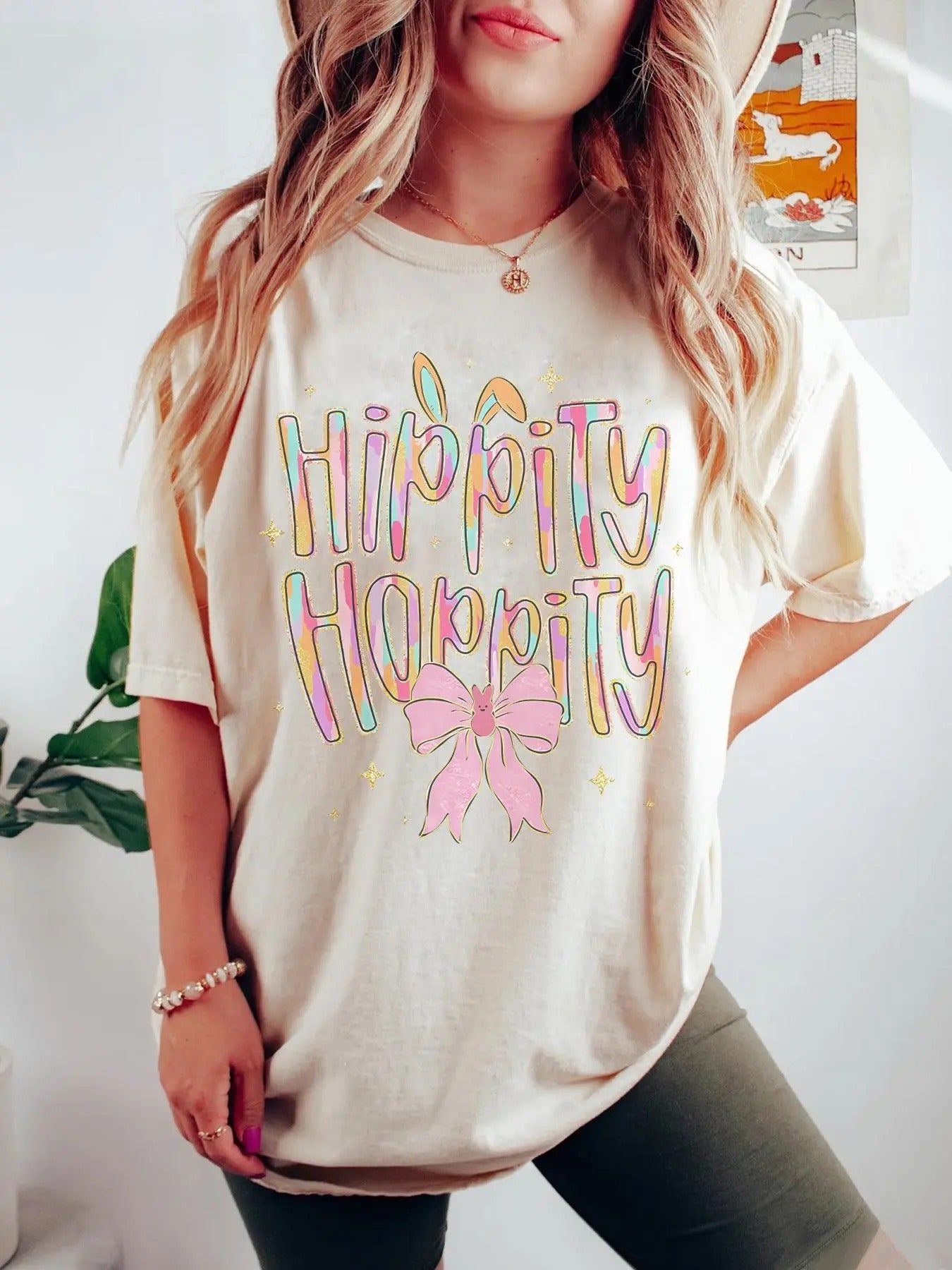 Letter & Bow Print Round Neck Casual Crew Neck Daily Vacation Outdoor Clothes Summer T-Shirts, Hoodie, Sweatshirt
