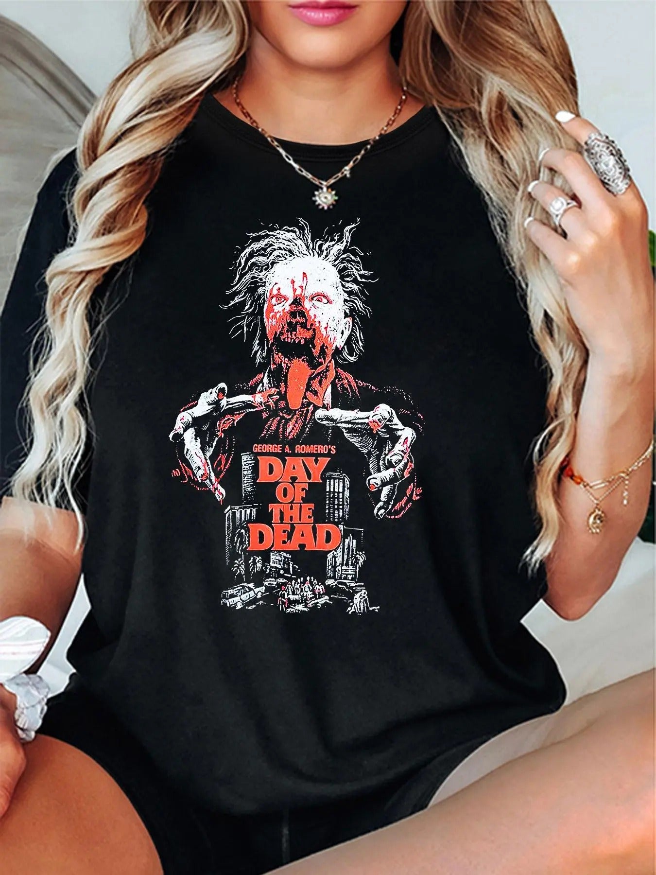Women's Letter & Devil  Print Round Neck Tee, Vintage Trendy Casual Short Sleeve T-shirt for Daily Wear, Ladies Summer...