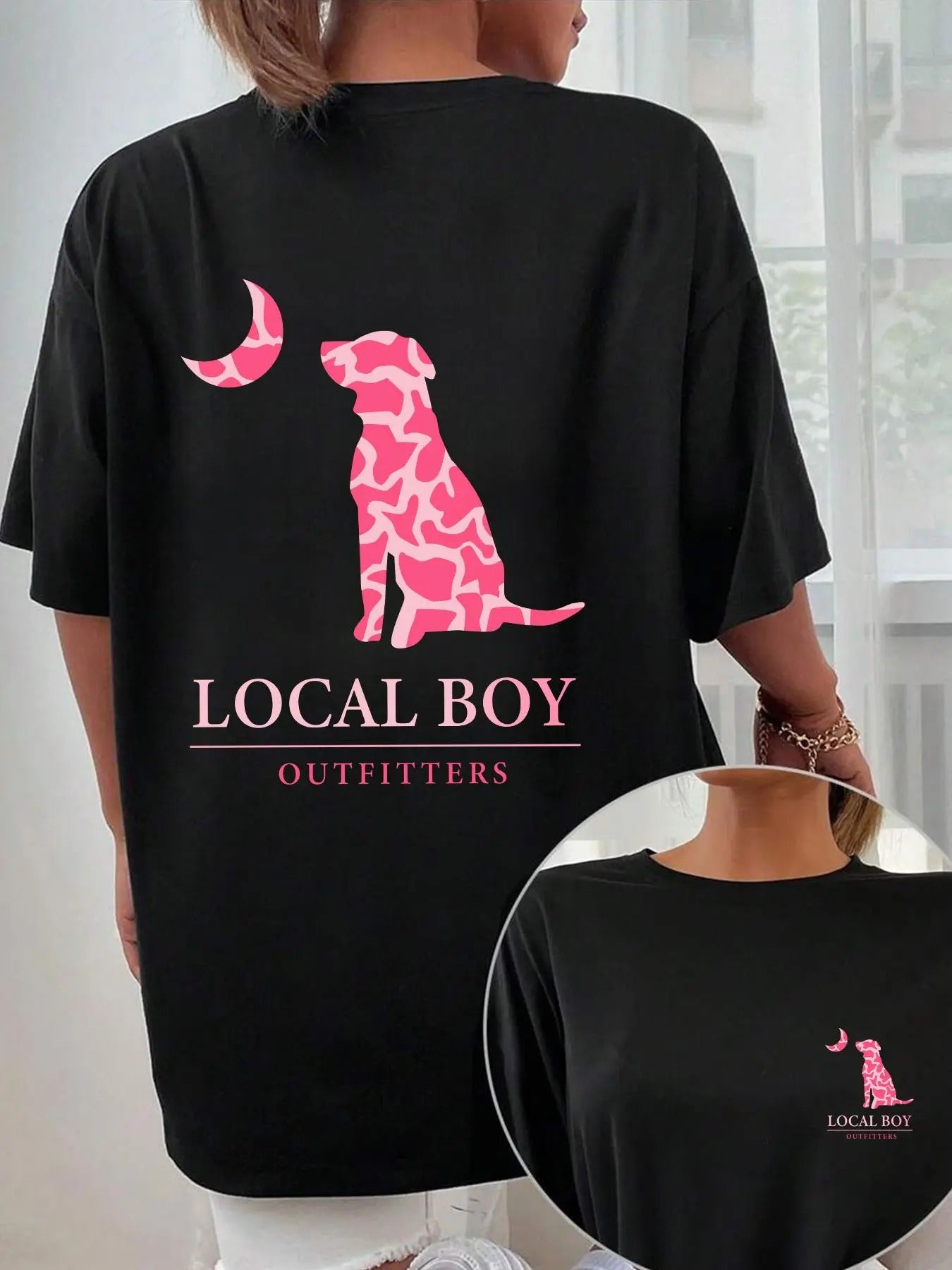 Women's Letter & Dog Print Round Neck Tee, Fashion Casual Crew Neck T-shirt for Daily Holiday Vacation Outdoor Wear,...
