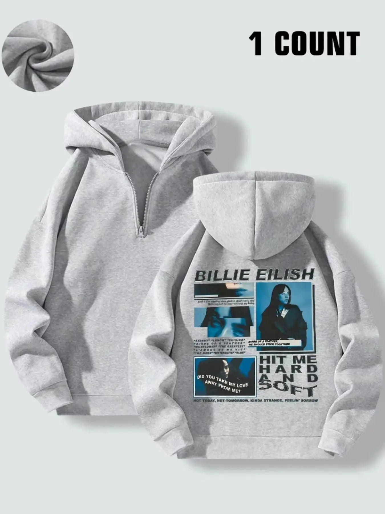 Women's Letter & Figure Print Drop Shoulder Hoodie, Fashion Casual Half Zip Hooded Sweatshirt for Daily Holiday Outdoor...