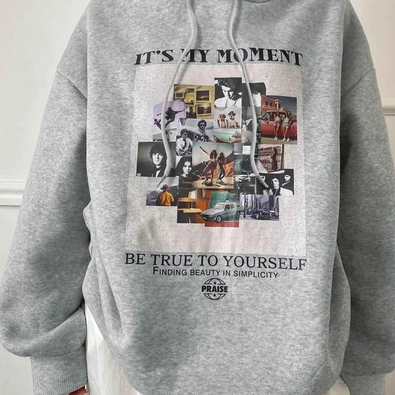 Women's Letter & Graphic Print Drop Shoulder Hoodie, Fashion Casual Drawstring Pocket Hooded Sweatshirt for Daily Holiday...