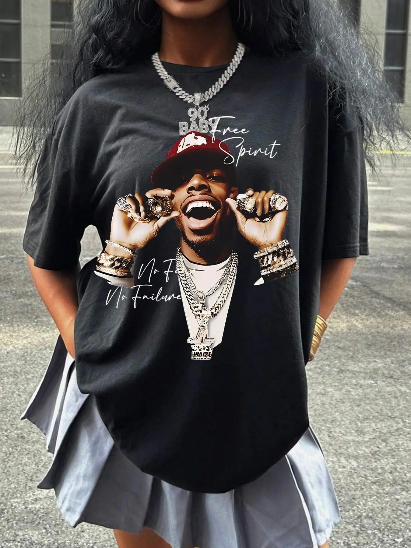 Letter & Print Round Neck Casual Crew Neck Daily Outdoor Tops Spring & Fall T-Shirts, Hoodie, Sweatshirt