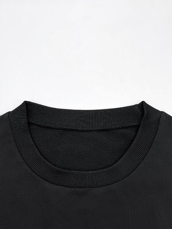 Women's Letter & Hand & Bird Print Crew Neck Sweatshirt, Casual Long Sleeve Round Neck Pullover for Fall & Winter,...
