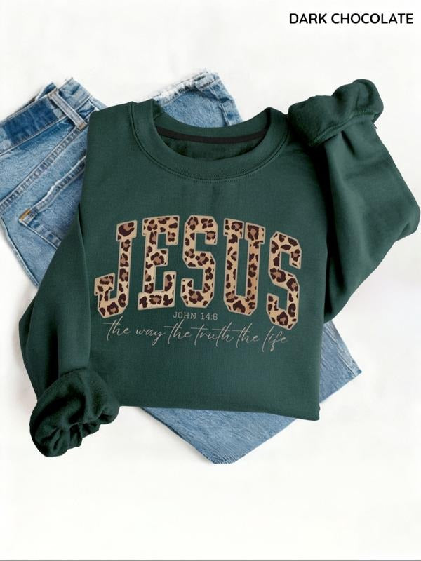 Women's Letter & Mountain Print Crew Neck Sweatshirt, Casual Long Sleeve Pullover for Fall, Women's Clothes for Daily...
