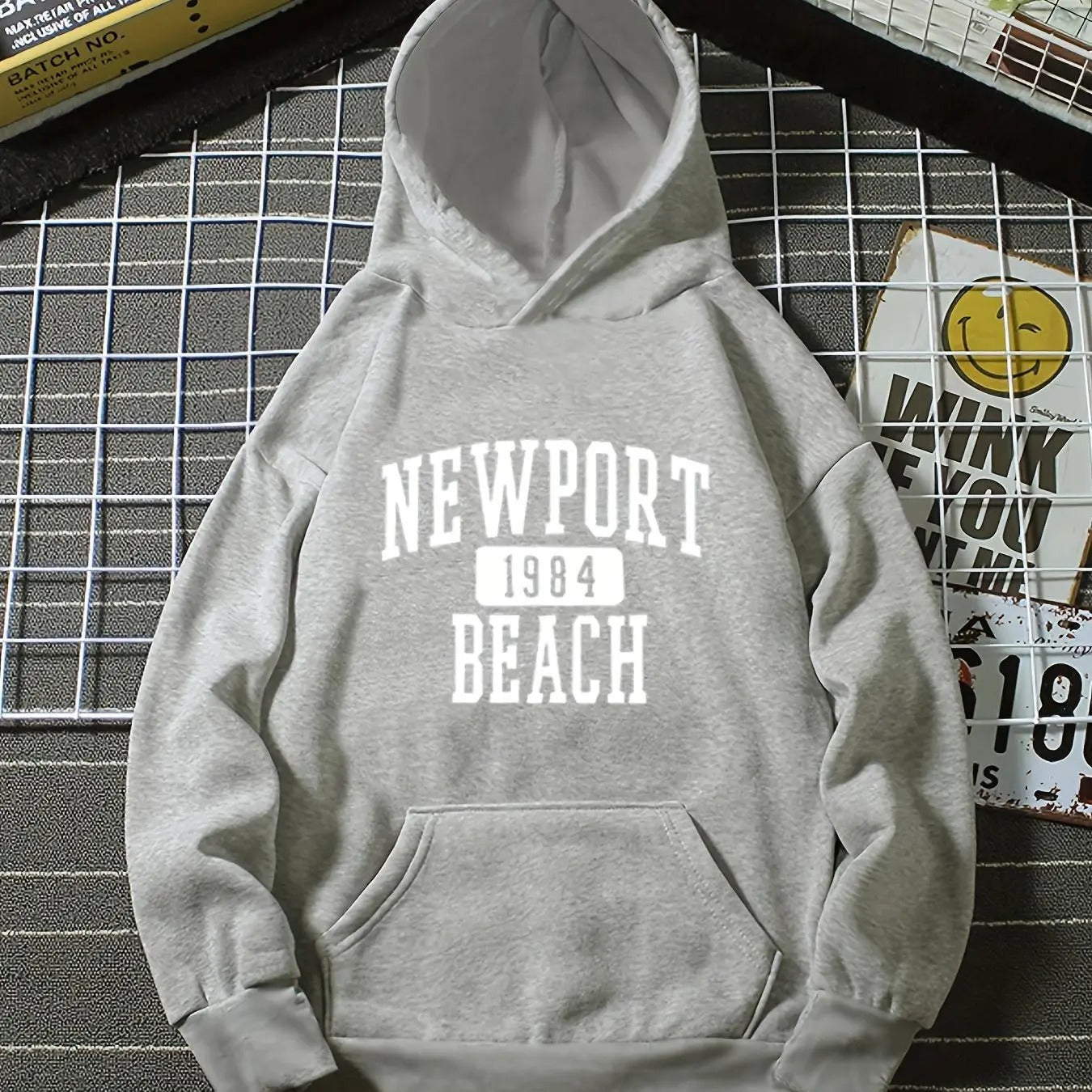Women's Letter & Number Print Drop Shoulder Hoodie, Fashion Casual Long Sleeve Kangaroo Pocket Hooded Sweatshirt for...