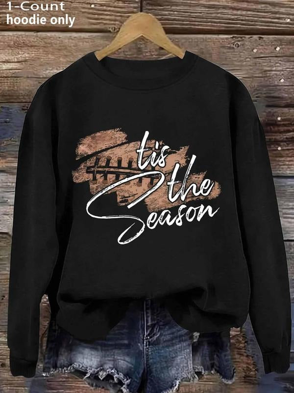 Letter Drop Shoulder Casual Long Sleeve Round Neck Daily Clothes All Seasons T-Shirts, Hoodie, Sweatshirt