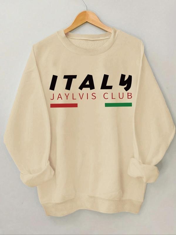Women's Letter Graphic Drop Shoulder Sweatshirt, Casual Long Sleeve Round Neck Pullover for Spring & Fall, Ladies Clothes...