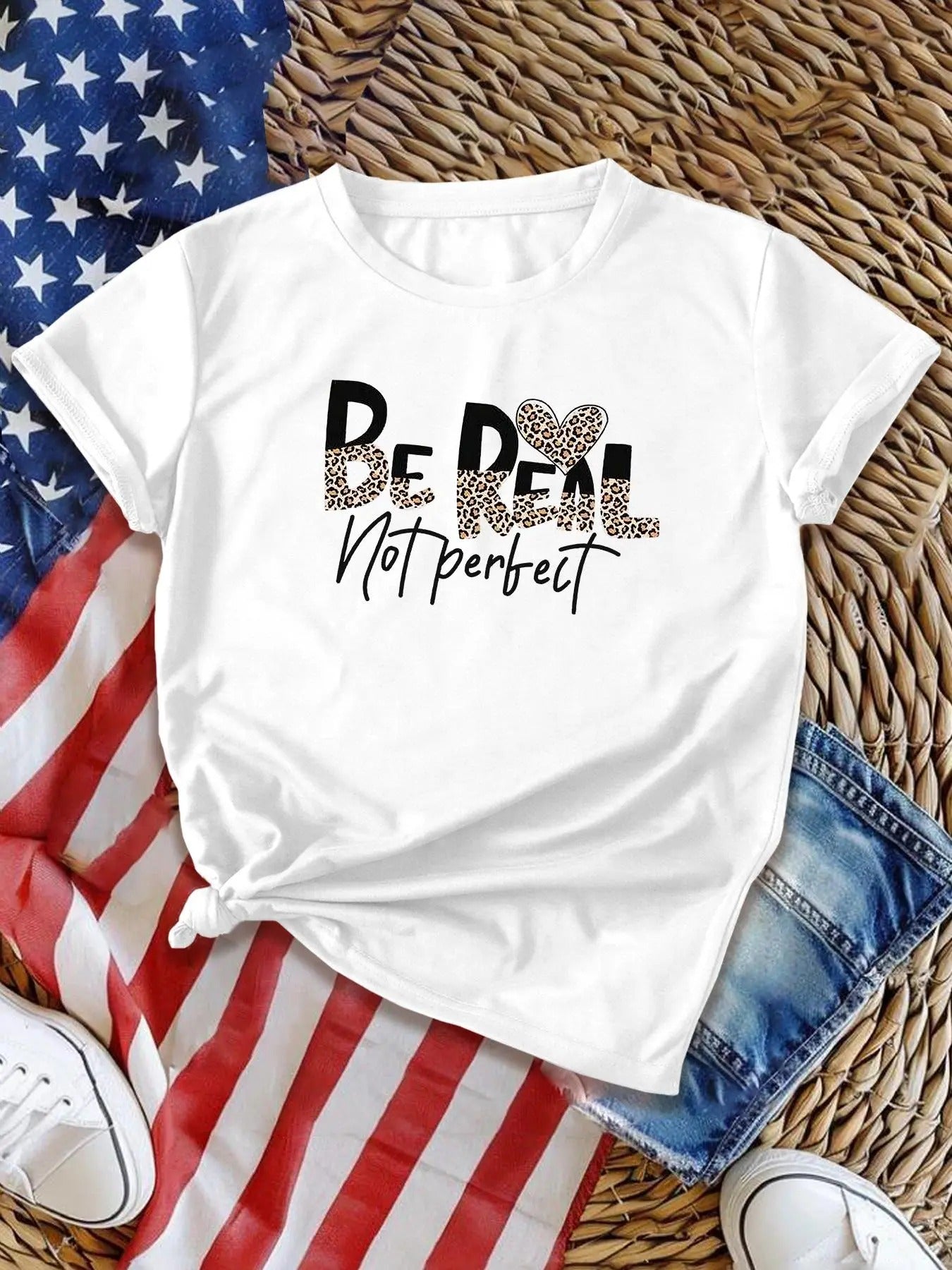 Women's Letter Graphic Print Round Neck Tee, Vintage Trendy Short Sleeve T-shirt For Daily Wear, Ladies All Seasons...