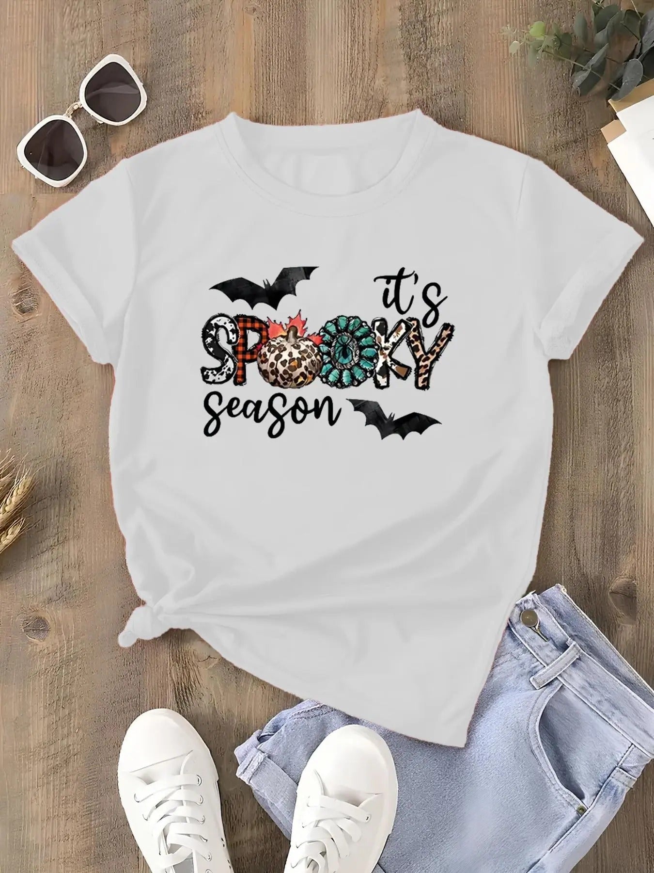 Women's Letter Graphic Round Neck Tee, Trendy Casual Short Sleeve T-Shirt for Daily Wear, Ladies All Seasons Outfit,...