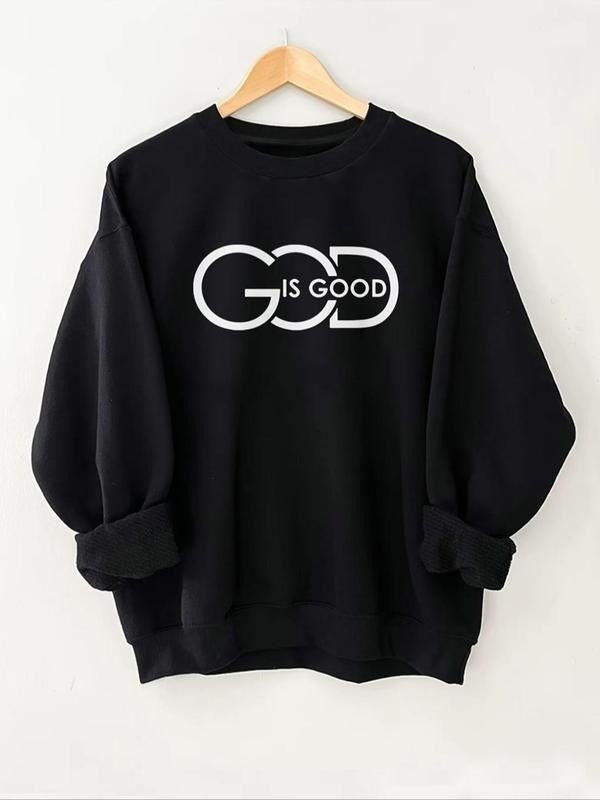 Women's Letter Print Crew Neck Pullover, Casual Long Sleeve Sweatshirt for Fall & Winter, Women's Clothes for Daily Wear...