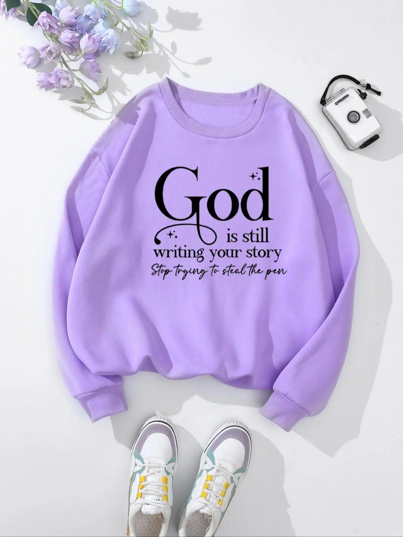 Women's Letter Print Crew Neck Sweatshirt, Casual Fashion Pullover for Daily Wear, Women Clothing for Fall & Winter...