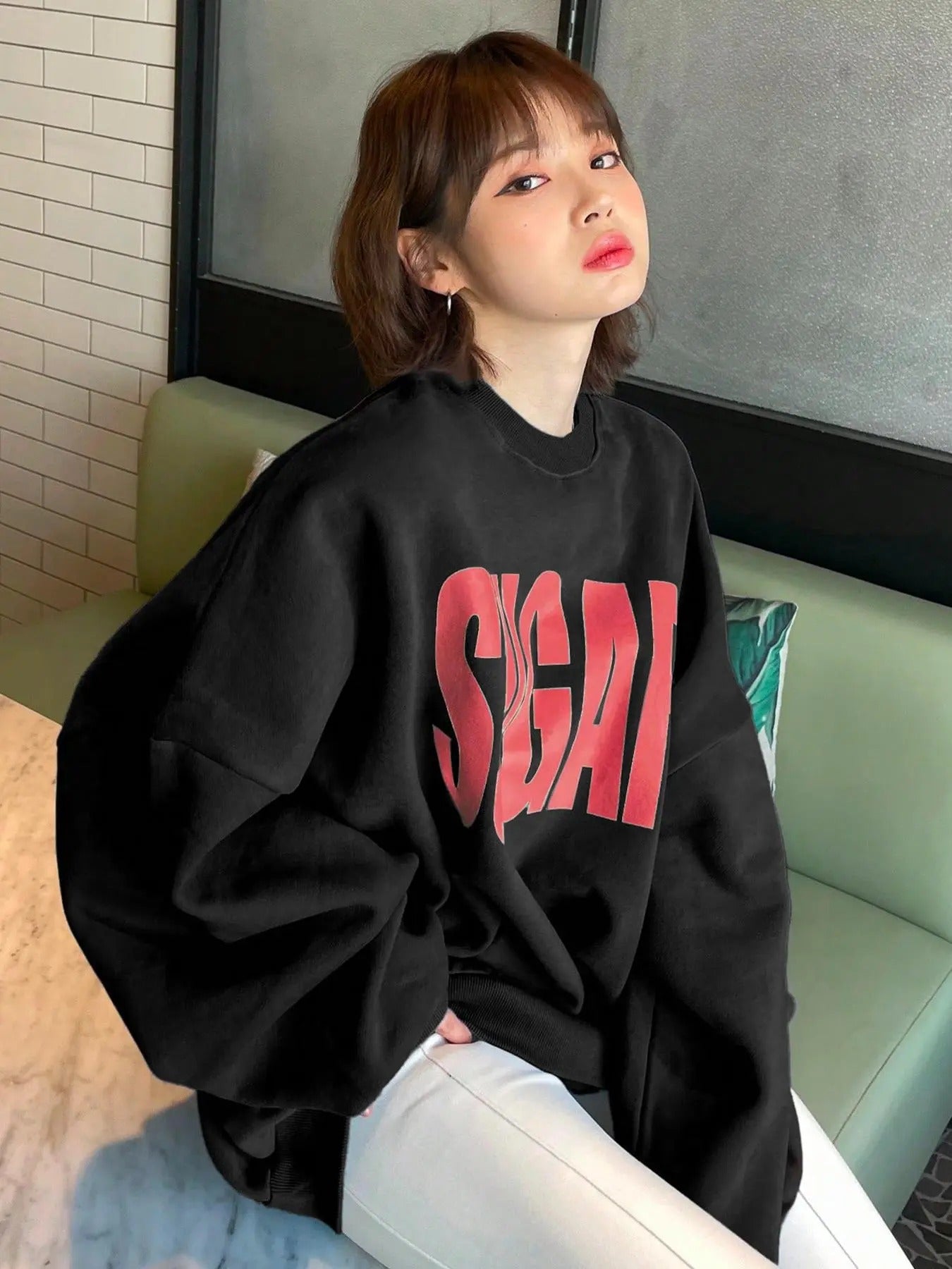 Women's Letter Print Crew Neck Sweatshirt, Casual Long Sleeve Pullover for Daily Wear, Ladies Clothes for All Seasons...