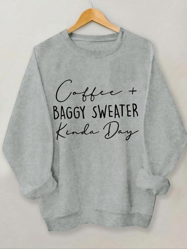 Women's Letter Print Crew Neck Sweatshirt, Casual Long Sleeve Pullover for Daily Wear, Women Clothing for All Seasons...