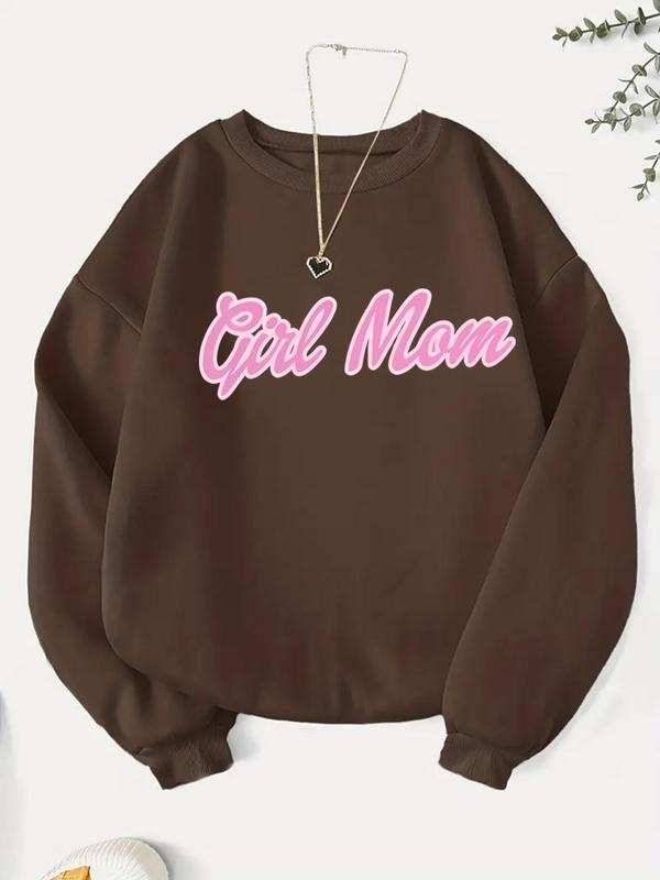 Women's Letter Print Crew Neck Sweatshirt, Casual Long Sleeve Pullover for Fall & Winter, Women's Clothes for Daily Wear...