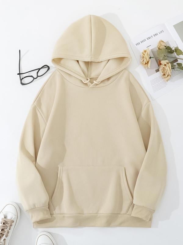 Women's Letter Print Drawstring Pocket Hoodie, Casual Long Sleeve Hooded Sweatshirt for Fall & Winter, Women's Tops for...