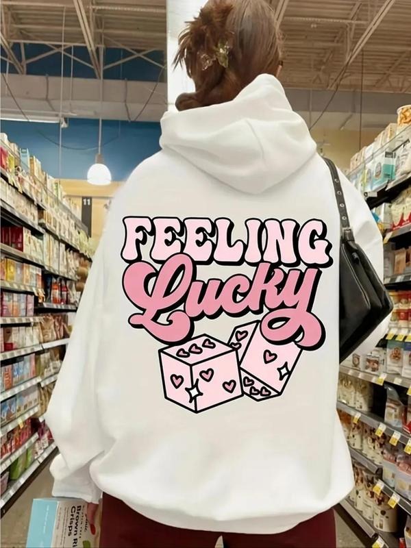 Women's Letter Print Drawstring Pocket Hoodie, Fashion Casual Hooded Sweatshirt for Daily Holiday Outdoor Wear, Women...