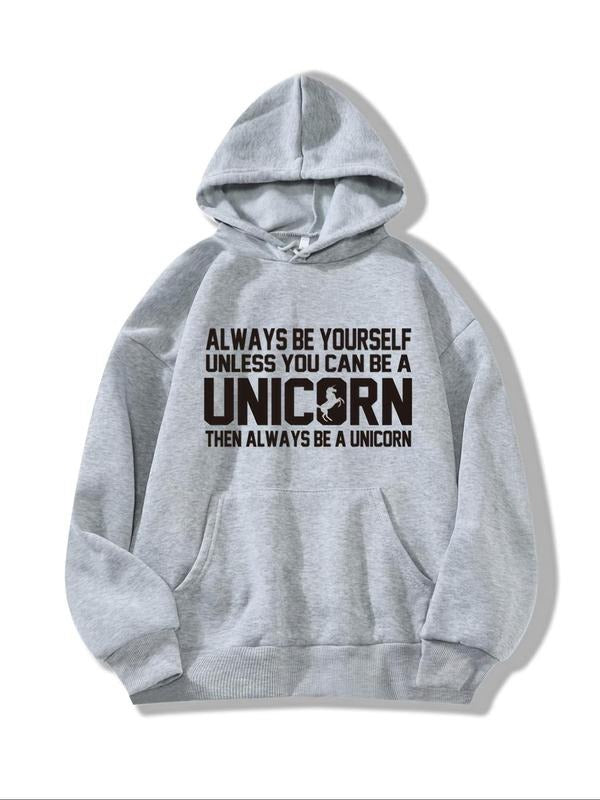 Women's Letter Print Drop Shoulder Hoodie, Fashion Casual Drawstring Pocket Hooded Sweatshirt for Daily Holiday Outdoor...