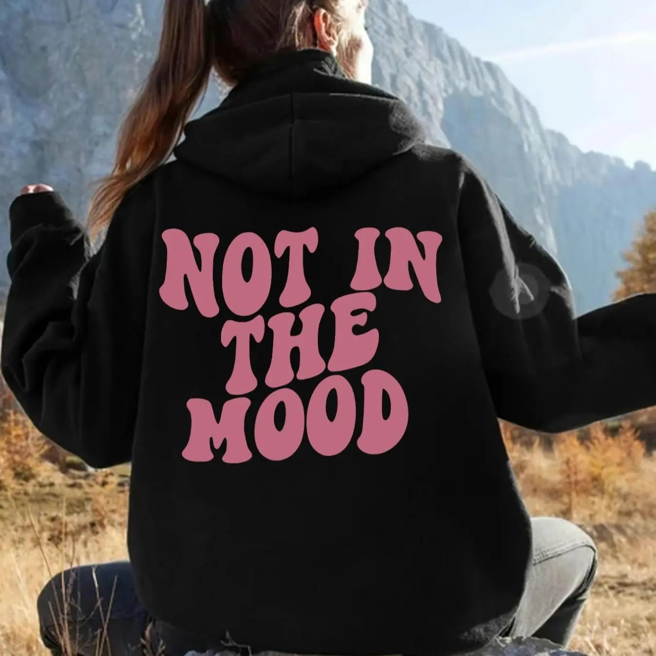 Women's Letter Print Drop Shoulder Hoodie, Fashion Casual Drawstring Pocket Hooded Sweatshirt for Daily Holiday Outdoor...