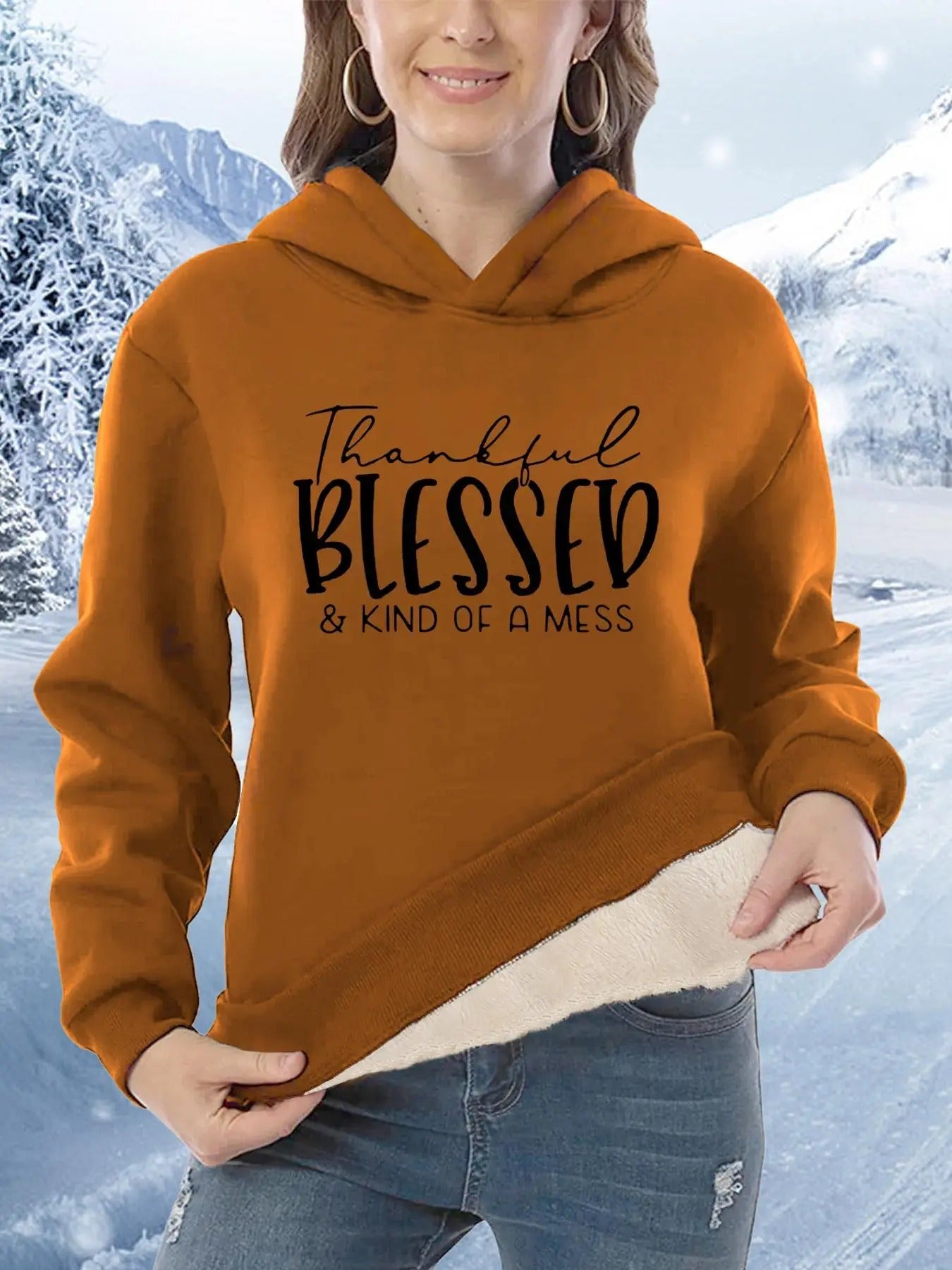 Women's Letter Print Drop Shoulder Hoodie, Fashion Casual Hoodies Sweatshirts for Daily Holiday Outdoor Wear, Women...