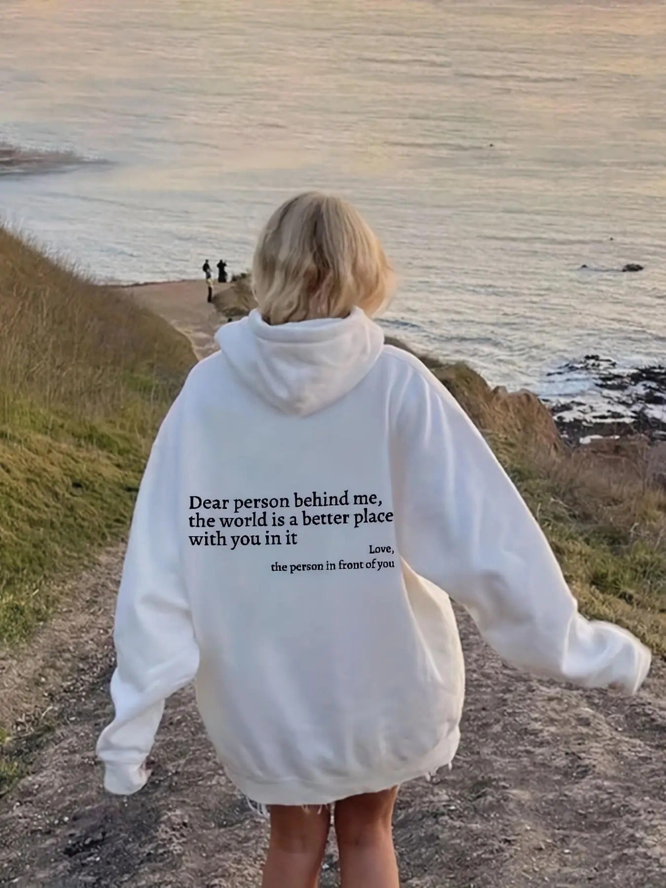Women's Letter Print Drop Shoulder Hoodie, Fashion Casual Pocket Hooded Sweatshirt for Daily Holiday Outdoor Wear, Ladies...