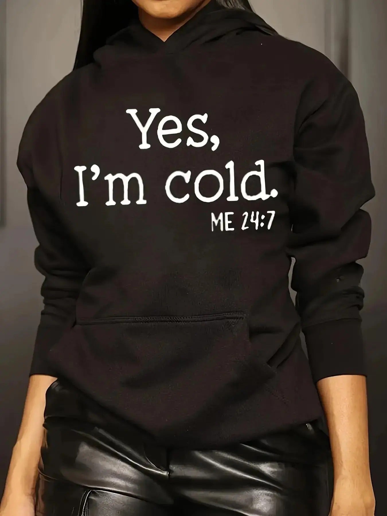 Women's Letter Print Drop Shoulder Hoodie, Fashion Casual Pocket Hooded Sweatshirt for Daily Outdoor Wear, Women Fall &...