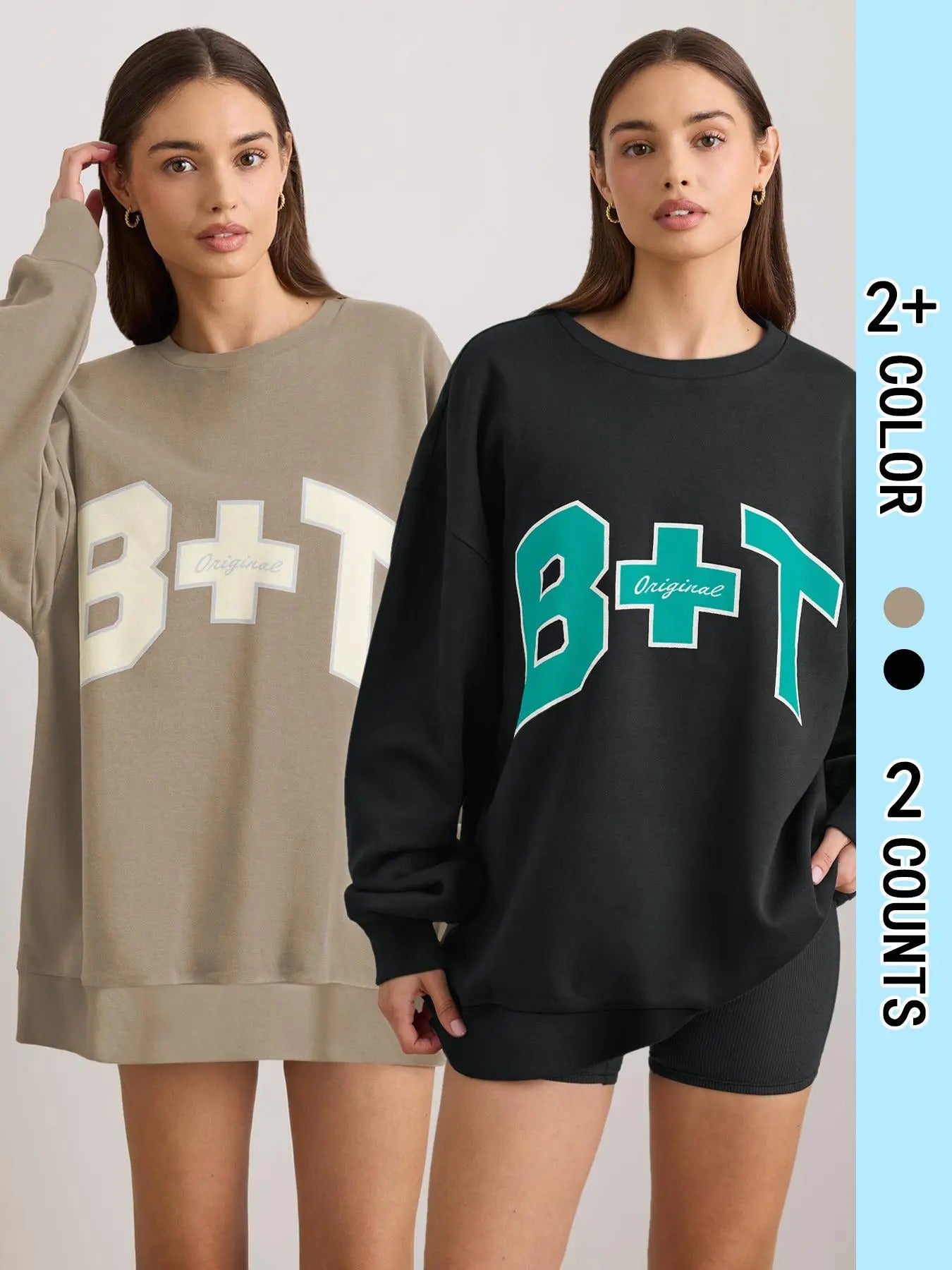 Women's Letter Print Drop Shoulder Pullover Sweatshirt, Casual Long Sleeve Round Neck Sweatshirt for Fall & Winter,...