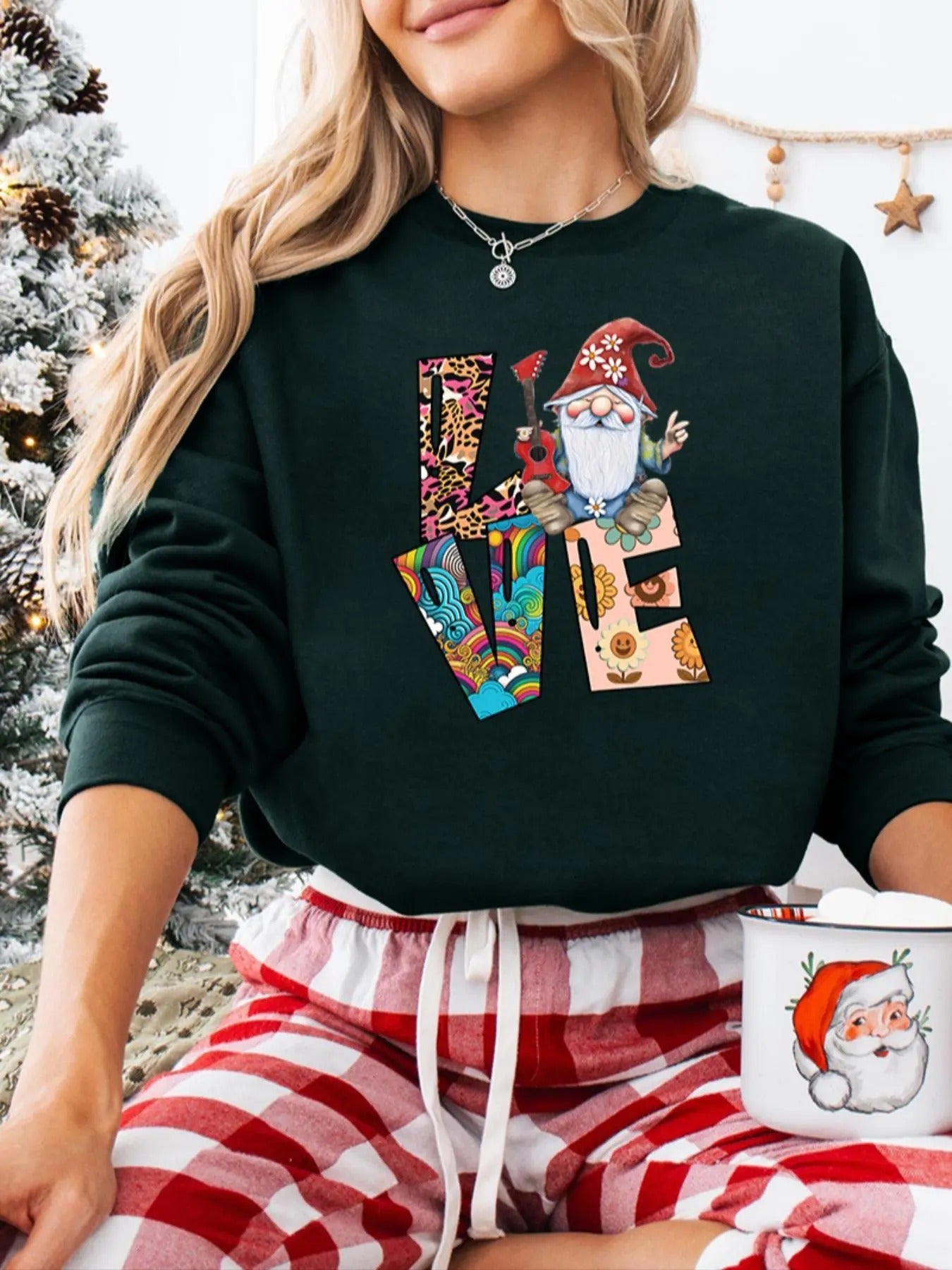 Women's Letter Print Drop Shoulder Pullover, Casual Long Sleeve Crew Neck Sweatshirt for Fall & Winter, Women's Clothes...