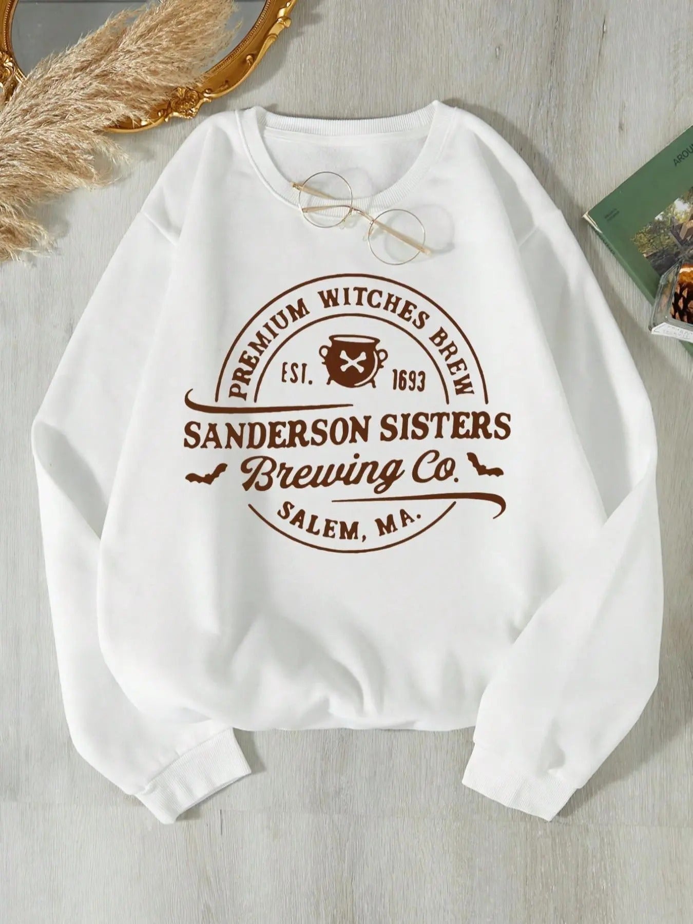 Women's Letter Print Drop Shoulder Sweatshirt, Casual Long Sleeve Crew Neck Pullover for Spring & Fall, Fashion Women's...