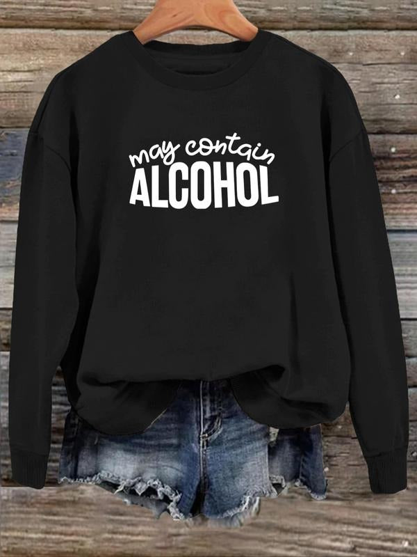 Women's Letter Print Drop Shoulder Sweatshirt, Casual Long Sleeve Round Neck Pullover For Fall & Winter, Ladies Clothes...