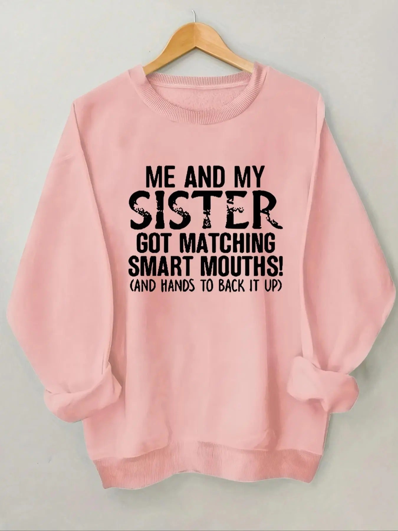 Women's Letter Print Drop Shoulder Sweatshirt, Casual Long Sleeve Round Neck Pullover For Fall & Winter, Ladies Clothes...