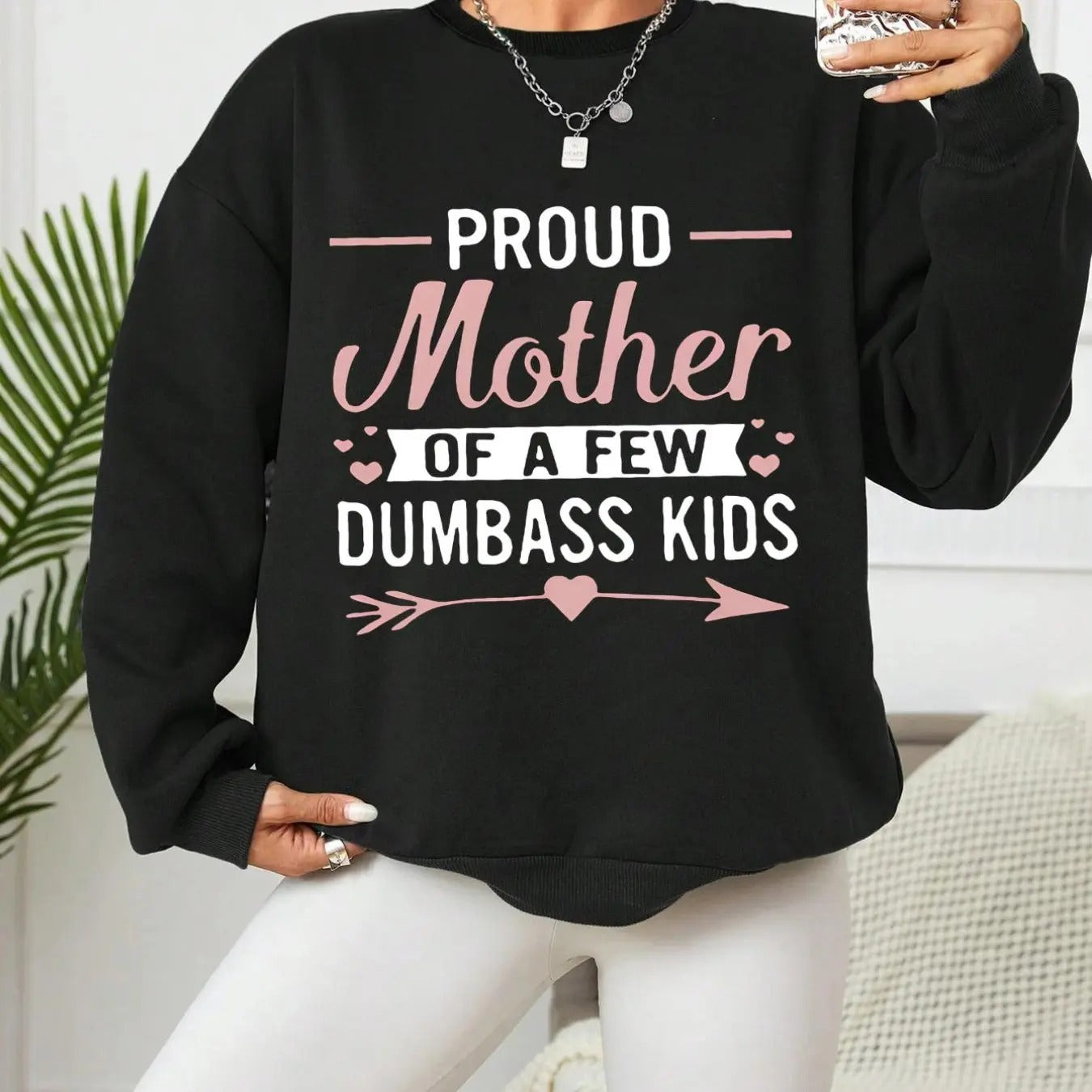 Women's Letter Print Drop Shoulder Sweatshirt, Casual Long Sleeve Round Neck Pullover for Daily Wear, Ladies Clothes for...