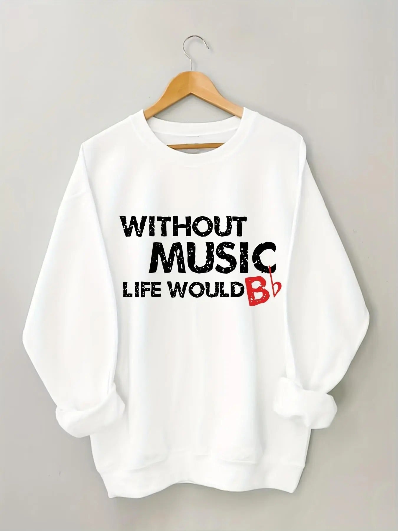 Women's Letter Print Drop Shoulder Sweatshirt, Casual Long Sleeve Round Neck Pullover for Daily Wear, Ladies Clothes for...