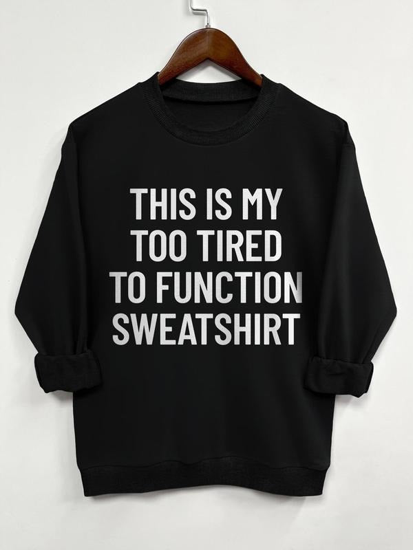 Women's Letter Print Drop Shoulder Sweatshirt, Casual Long Sleeve Round Neck Pullover for Daily Wear, Women's Clothing...