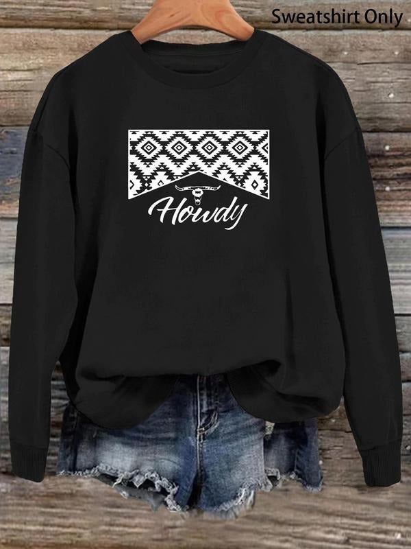 Women's Letter Print Drop Shoulder Sweatshirt, Casual Long Sleeve Round Neck Pullover for Fall & Winter, Ladies Clothes...