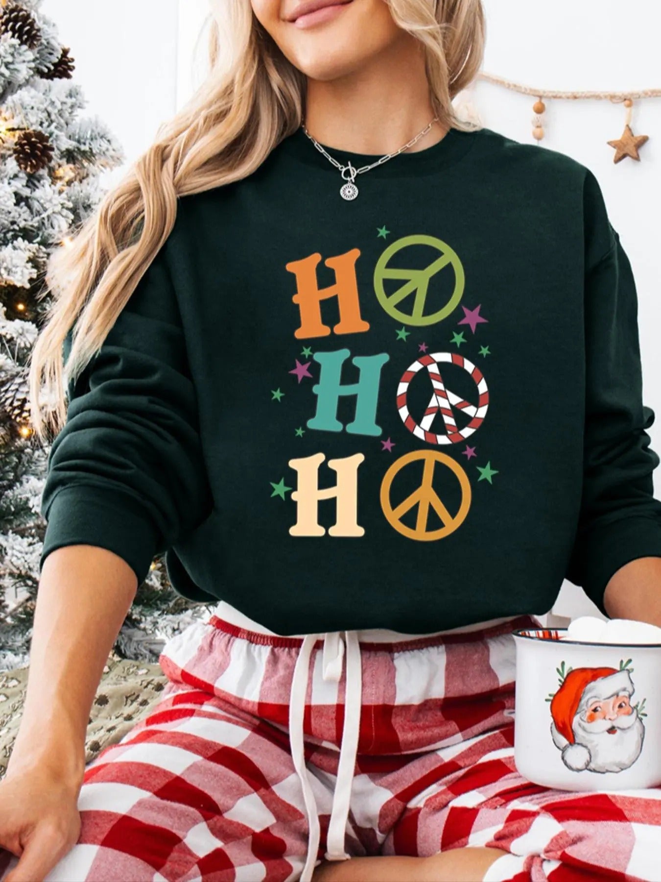 Women's Letter Print Drop Shoulder Sweatshirt, Casual Long Sleeve Round Neck Pullover for Fall & Winter, Ladies Clothes...