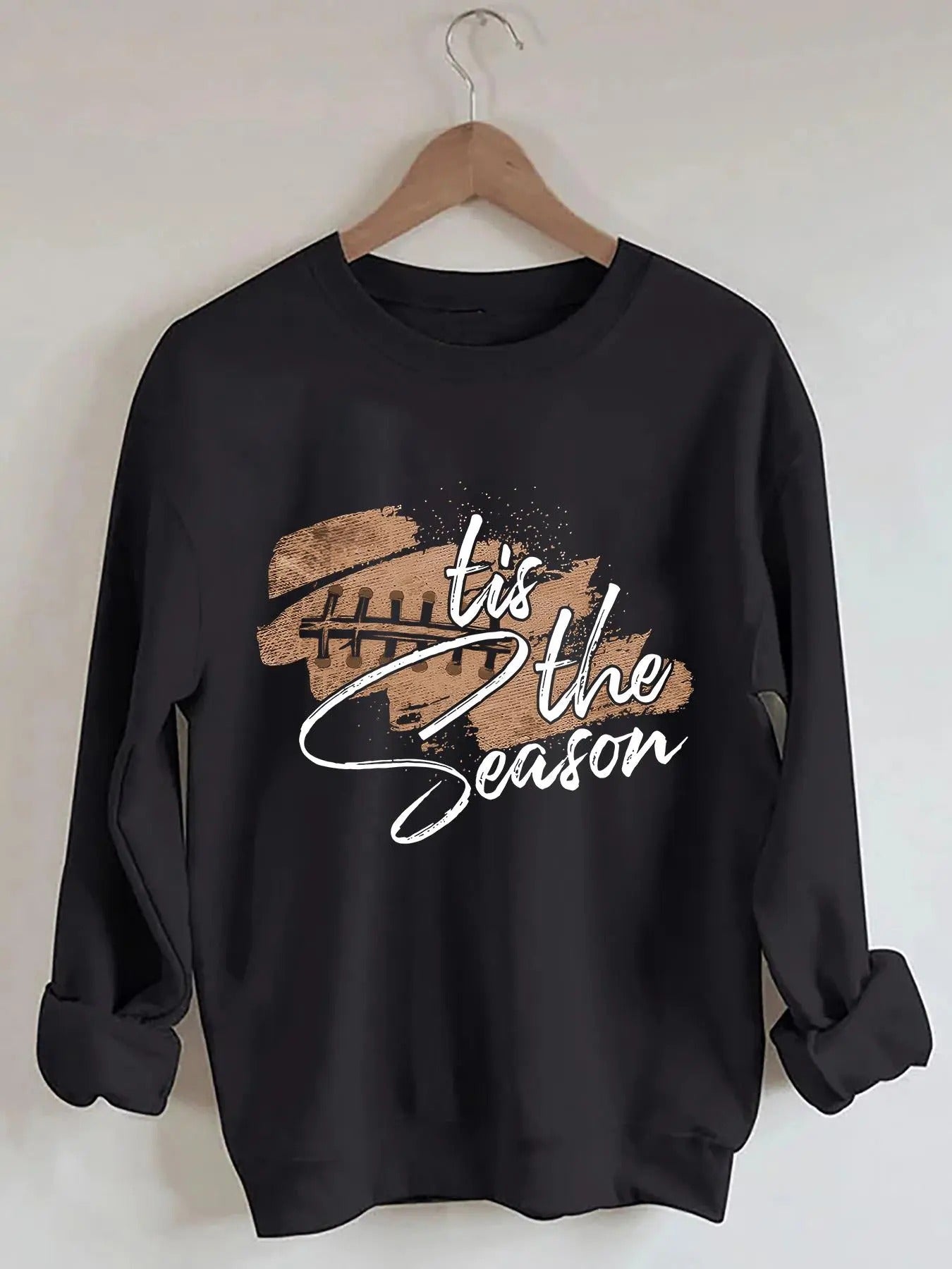 Women's Letter Print Drop Shoulder Sweatshirt, Casual Long Sleeve Round Neck Pullover for Fall & Winter, Ladies Clothes...