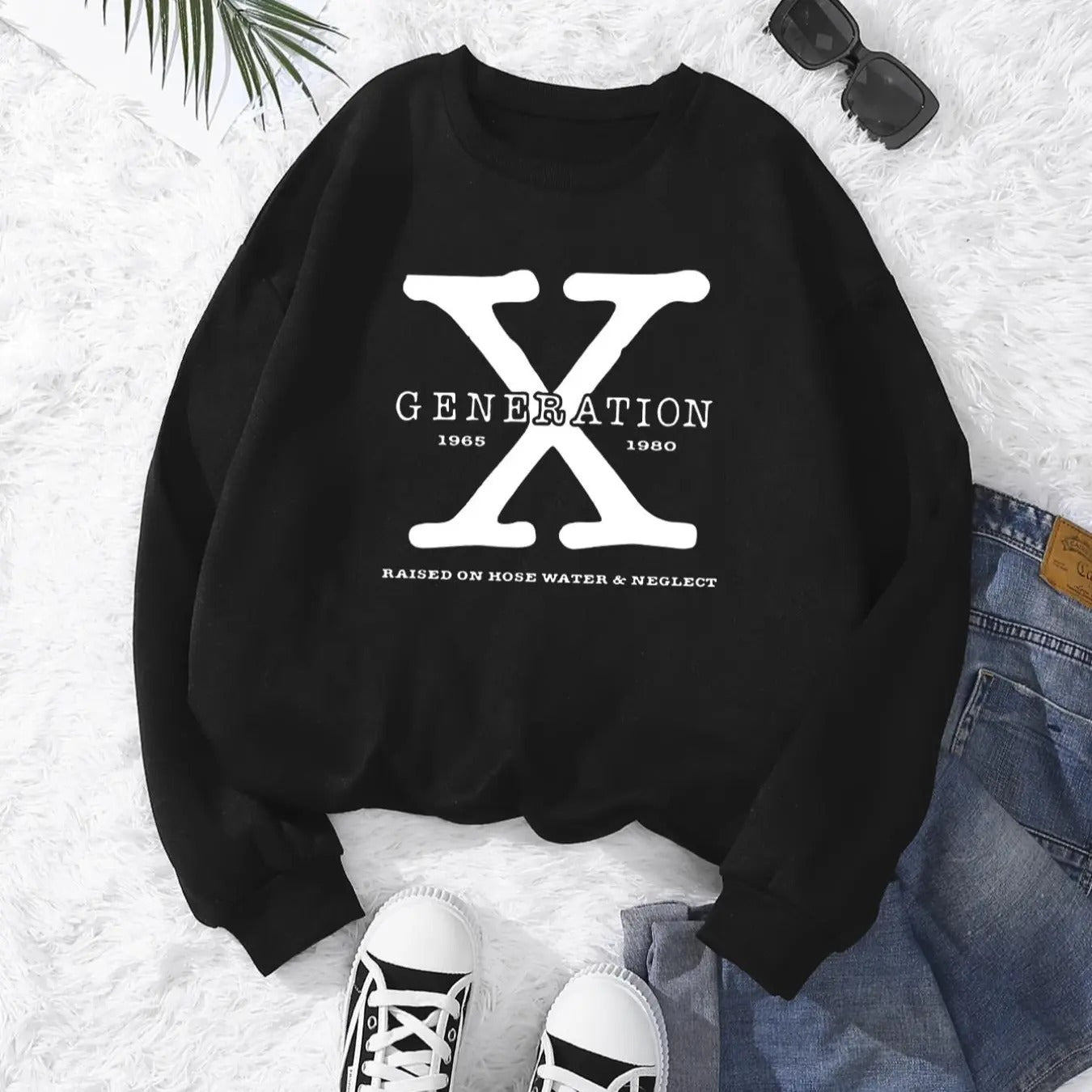 Women's Letter Print Drop Shoulder Sweatshirt, Casual Long Sleeve Round Neck Pullover for Fall & Winter, Women's Clothes...