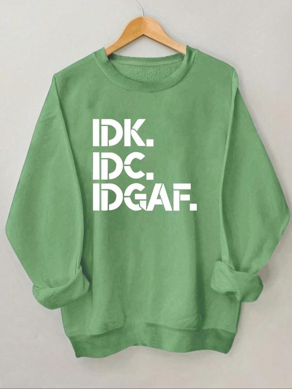 Women's Letter Print Drop Shoulder Sweatshirt, Casual Long Sleeve Round Neck Pullover, Ladies Clothes for Daily Wear...