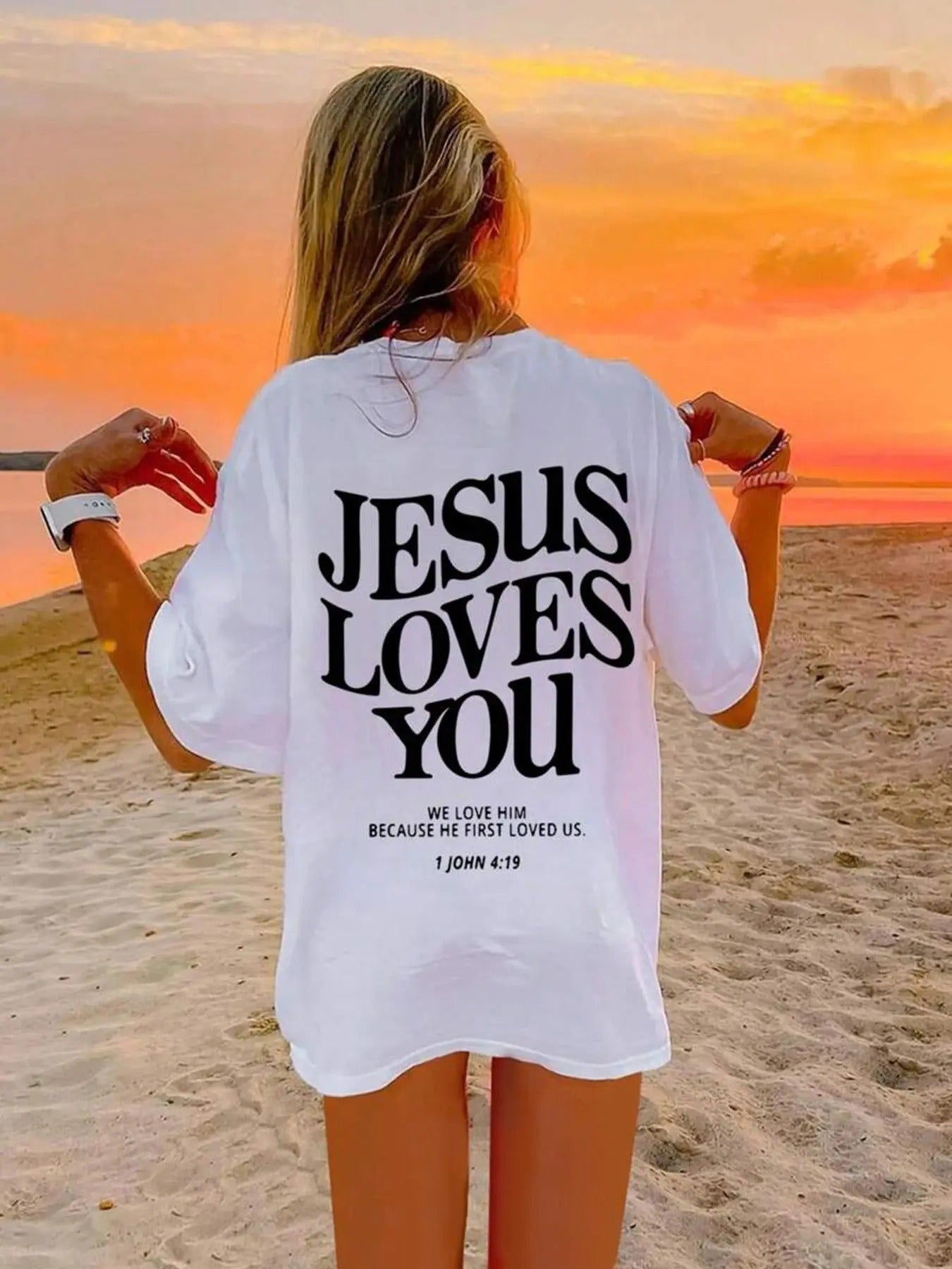 Women's Letter Print Drop Shoulder Tee, Casual Short Sleeve Round Neck T-Shirt for Summer, Women's Top for Daily Wear...