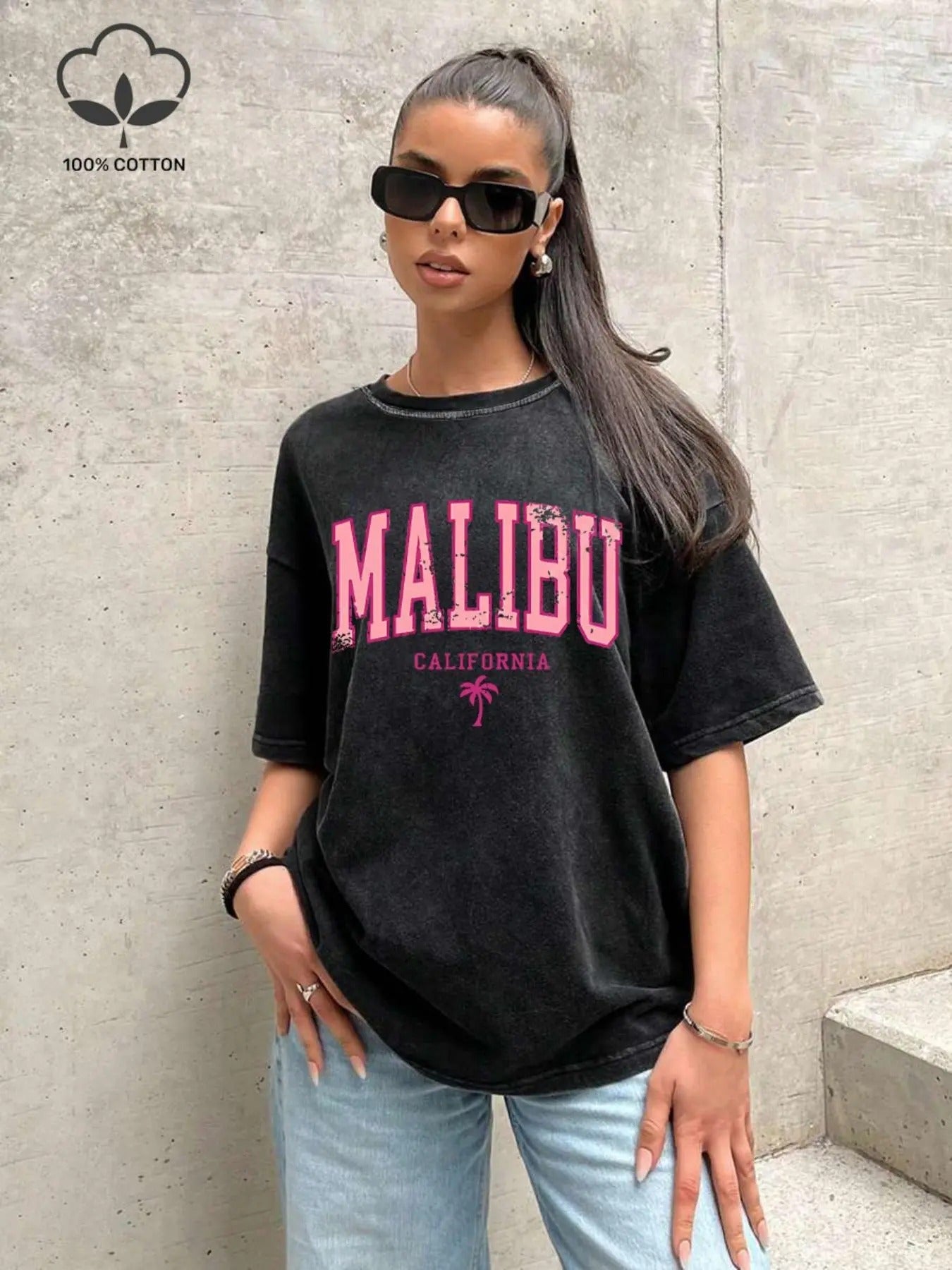 Women's Letter Print Half  Sleeve T-shirt, Casual Fashion Crew Neck Tee for Summer, Women's Top for Daily Wear Hoodie,...