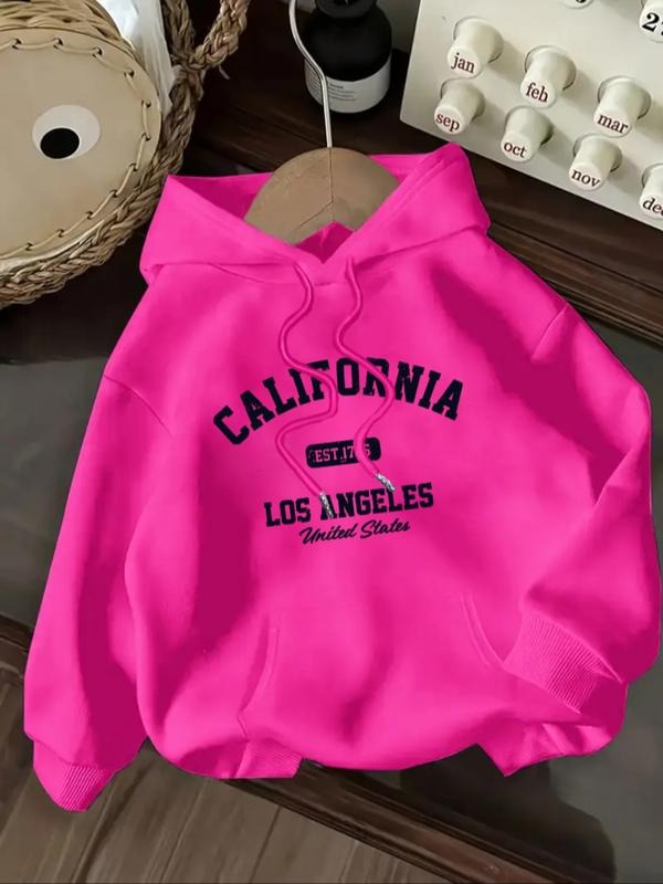 Women's Letter Print Hoodie, Casual Long Sleeve Hooded Sweatshirt for Fall & Winter, Women's Clothes for Daily Wear style...