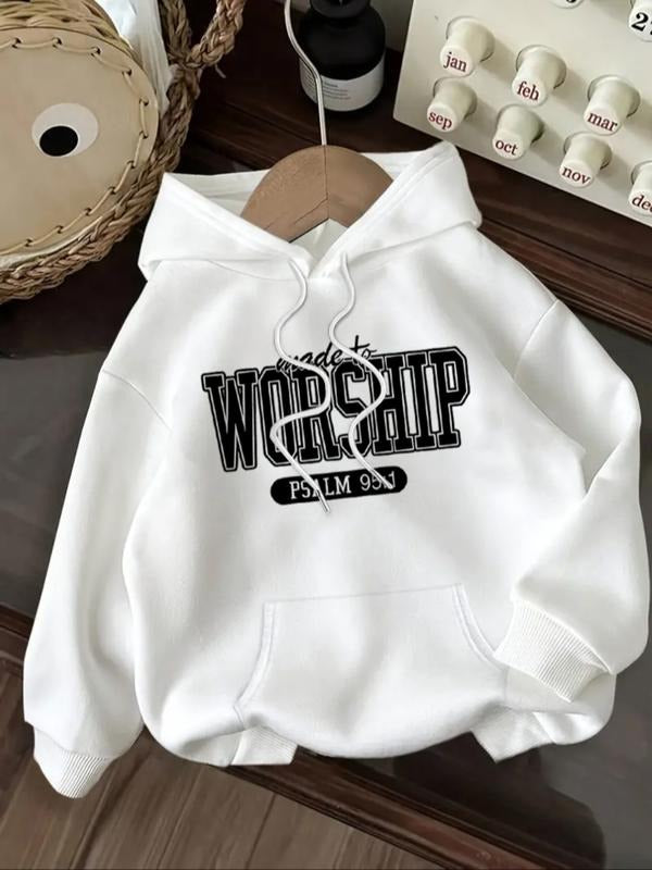 Women's Letter Print Hoodie, Casual Long Sleeve Hooded Sweatshirt for Fall & Winter, Women's Clothes for Daily Wear style...
