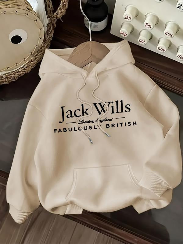Women's Letter Print Hoodie, Casual Long Sleeve Hooded Sweatshirt for Fall & Winter, Women's Clothes for Daily Wear style...